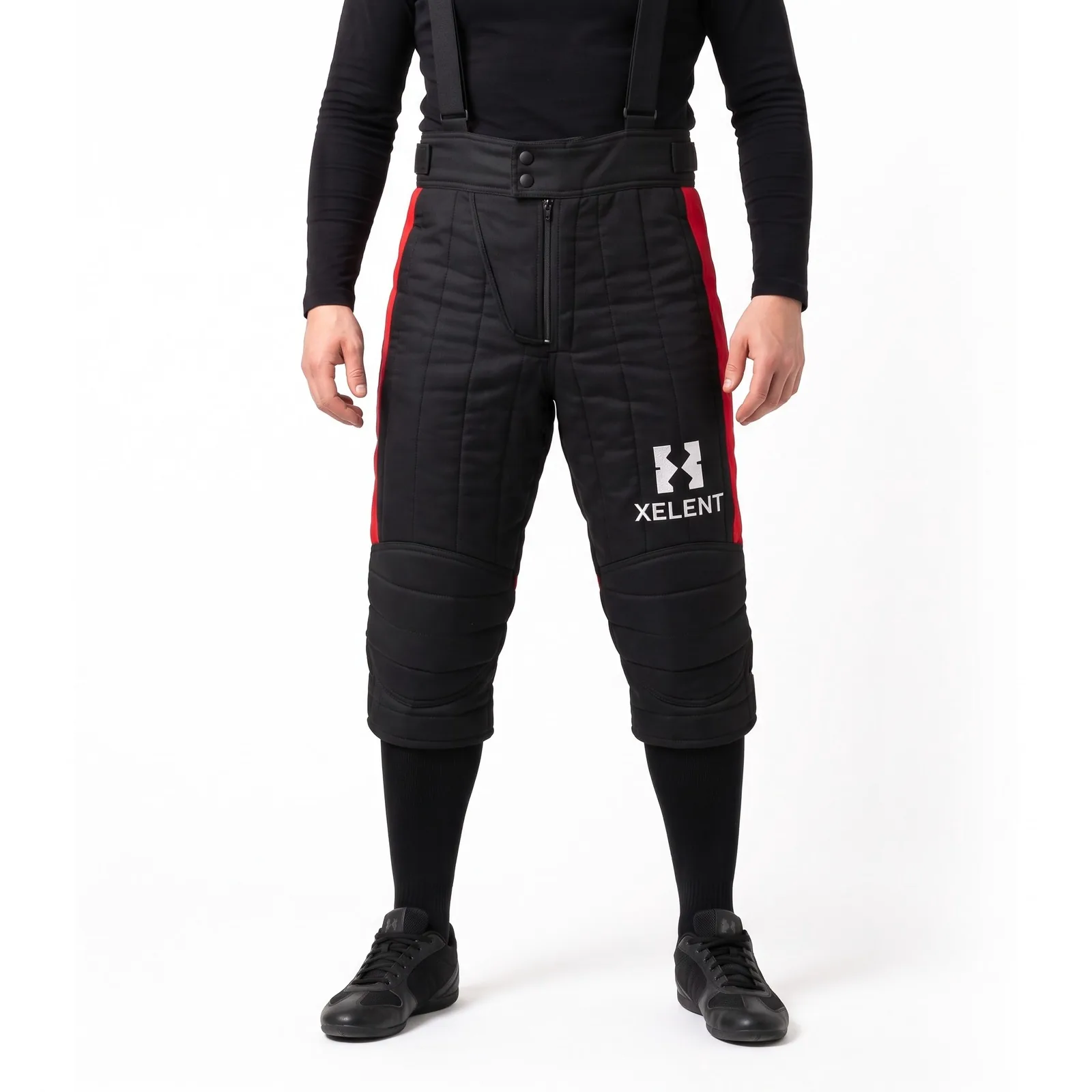 HEMA Padded Fencing Breeches Polyester Quilted Zip Embroidered Custom Logo OEM Wholesale — front view