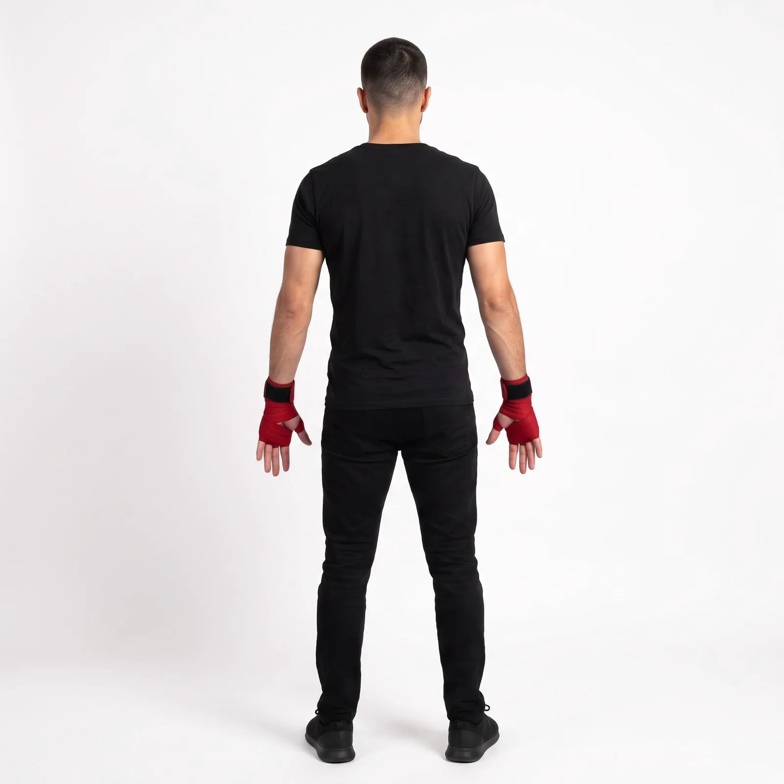 Elastic Boxing Hand Wraps Cotton Custom Logo OEM Wholesale — back view