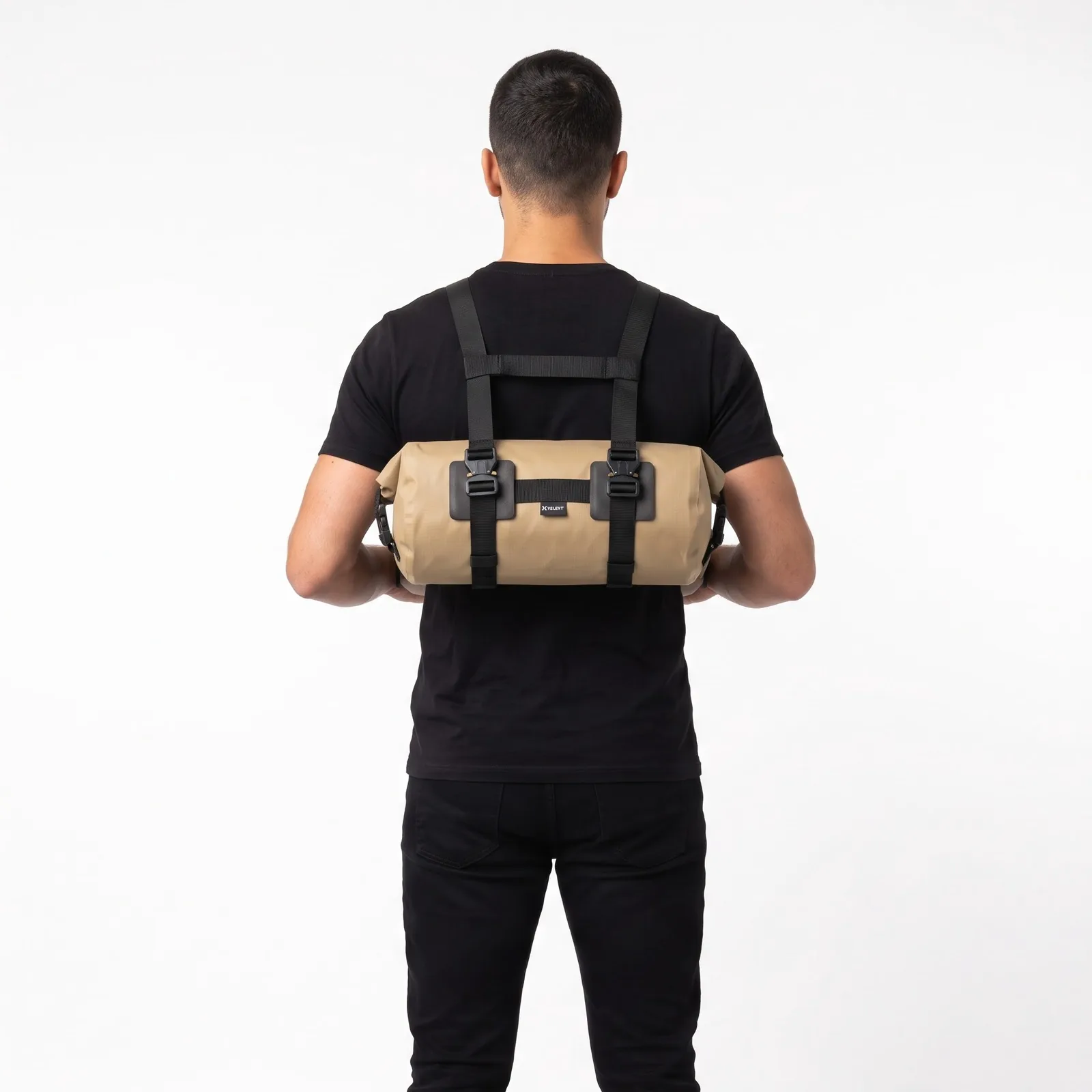 Handlebar Roll Bag Ripstop Sublimated Reflective Taped Seams Custom Logo OEM Wholesale — back view