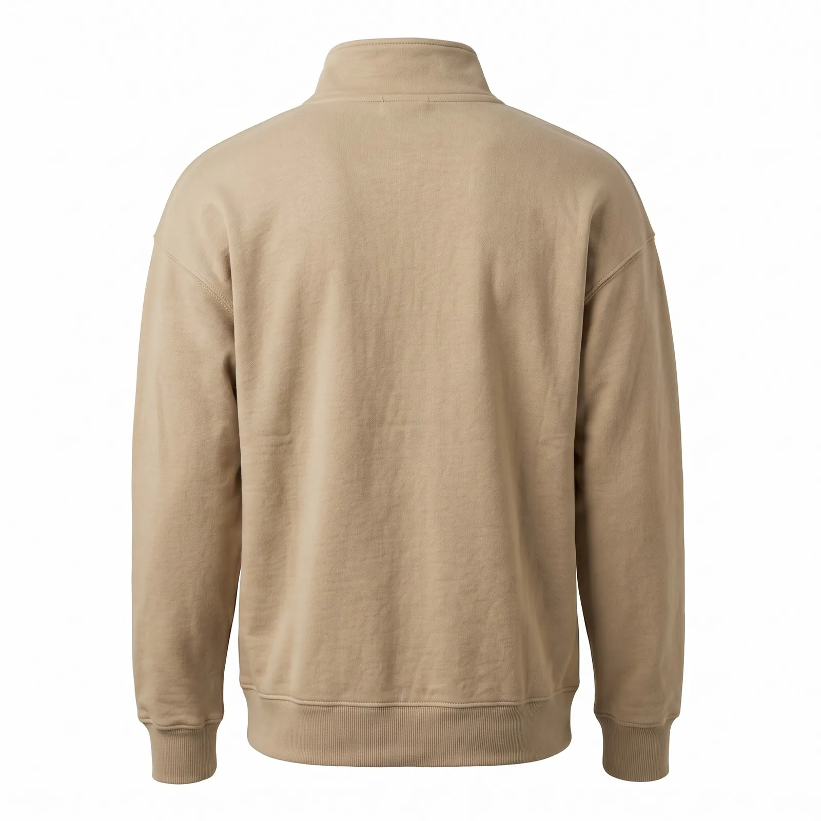 Custom Quarter Zip Pullover 340 GSM French Terry Embroidered Cross Church Merch Sweatshirt OEM Wholesale — back view
