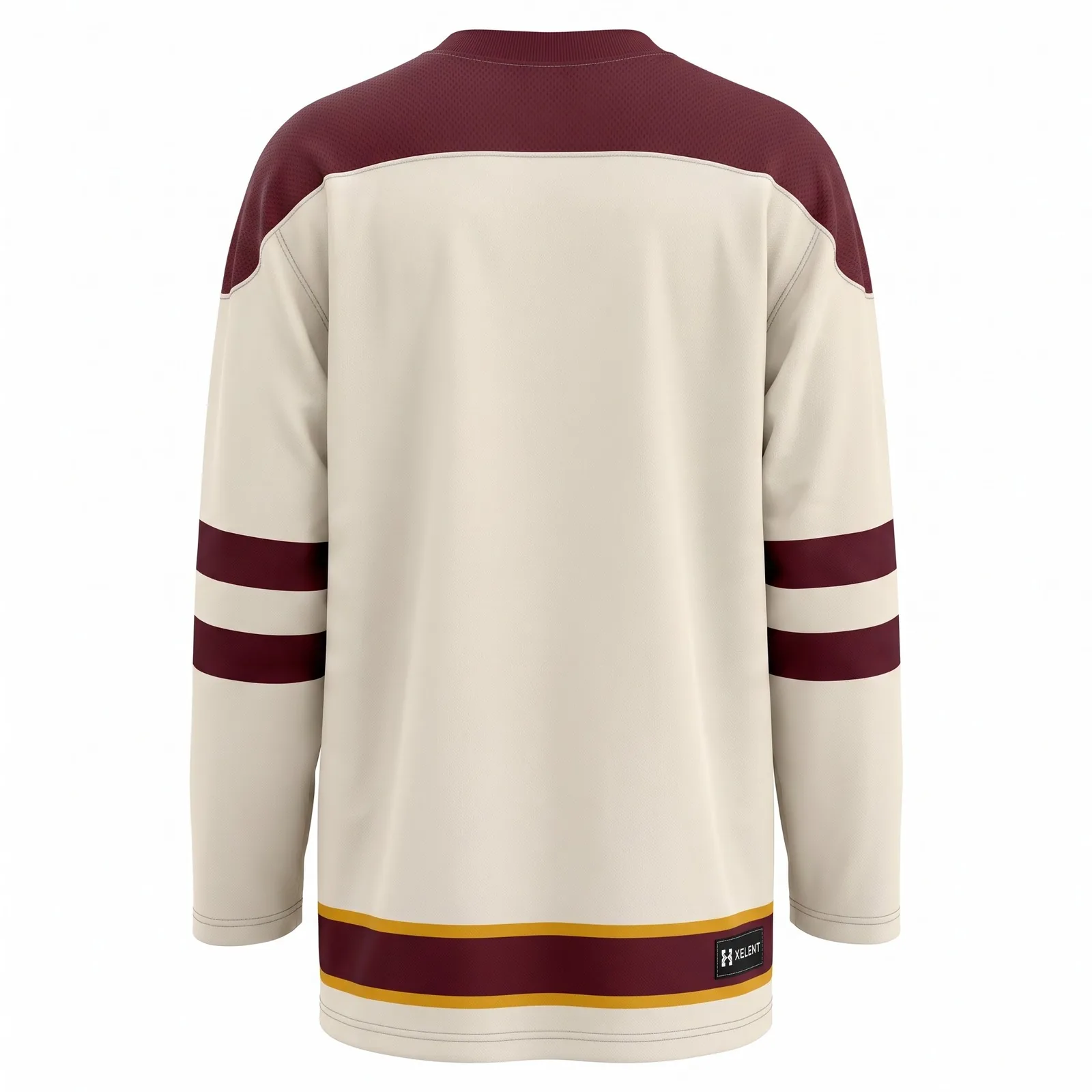 Custom Hockey Jersey Oversized Lace Up Embroidered Crest Vintage Streetwear Fashion Jersey OEM Wholesale — back view