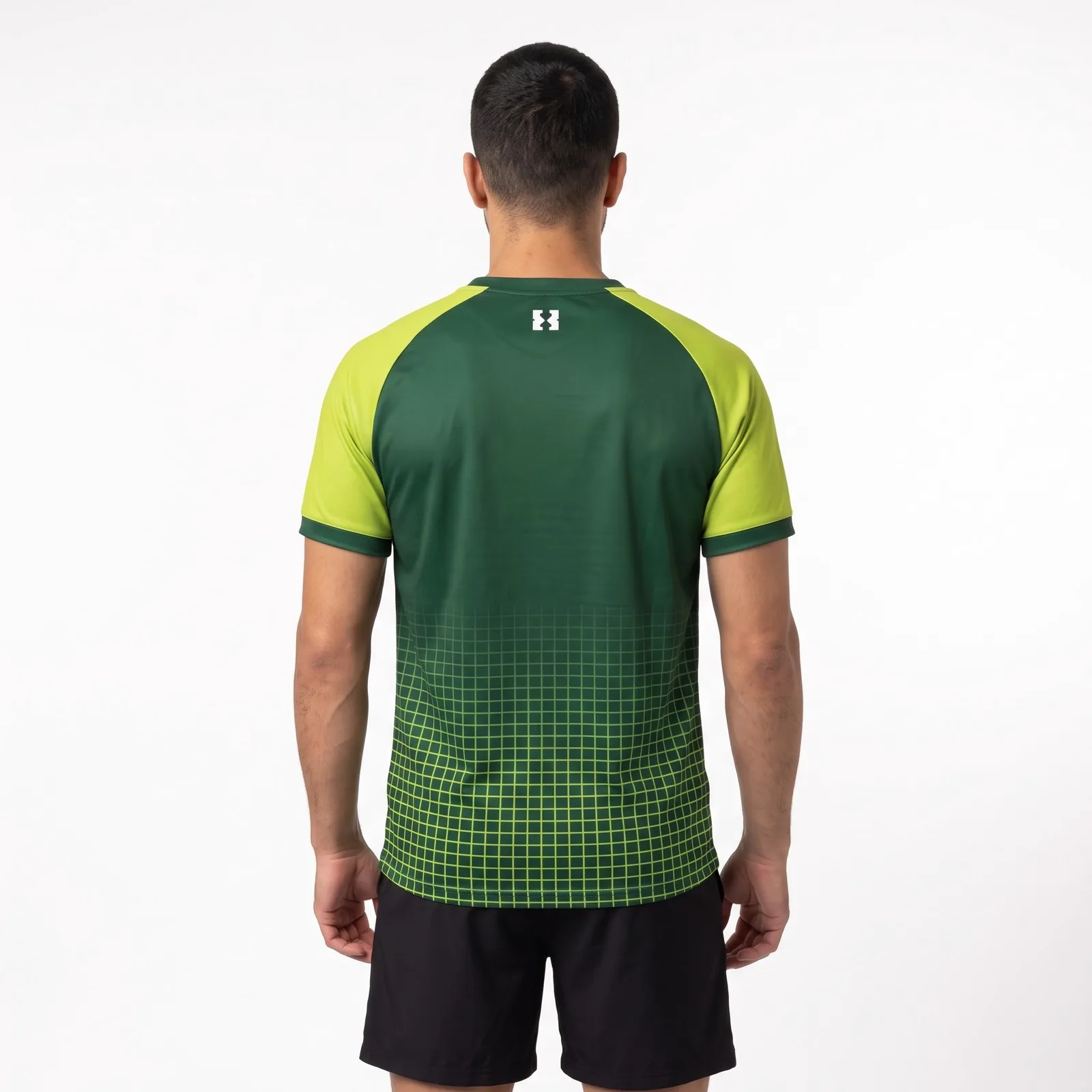 Men's Padel Sublimated Crew Match Shirt Polyester Sublimated Custom Logo OEM Wholesale — back view