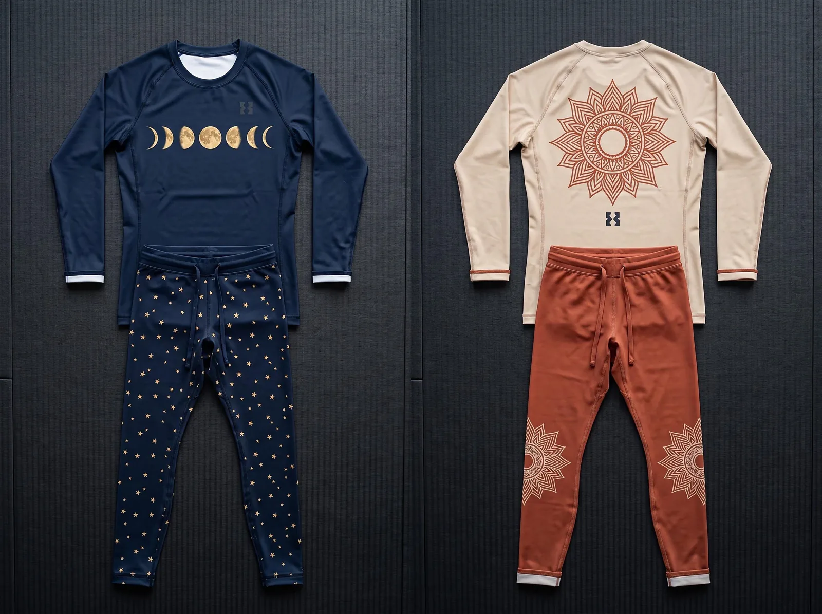 Celestial No Gi Set, Sublimated BJJ Rashguard and Spats, Custom OEM Grappling Wholesale — front view