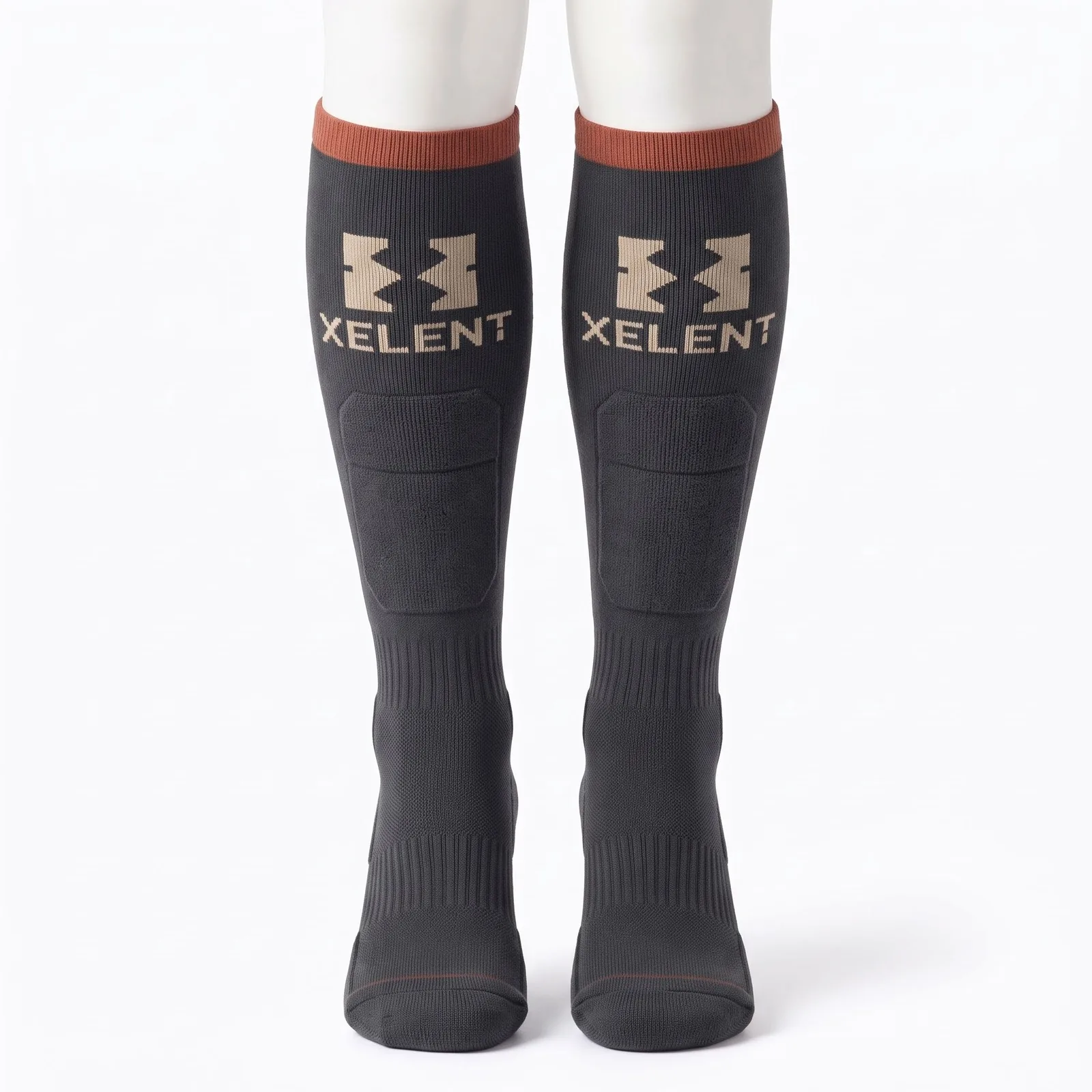 Custom Merino-blend Over-the-calf Ski Sock (pair) Wear 320GSM OEM Wholesale — front view