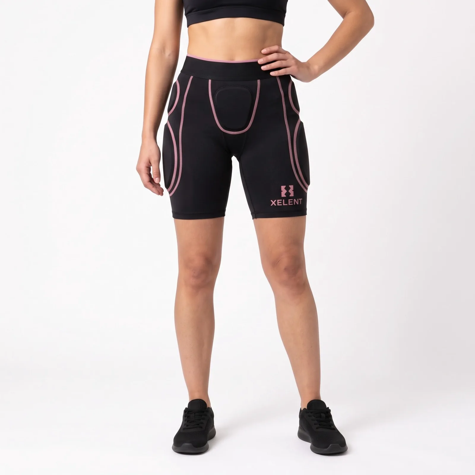 Padded Sliding Shorts Stretch Custom Logo OEM Wholesale — front view