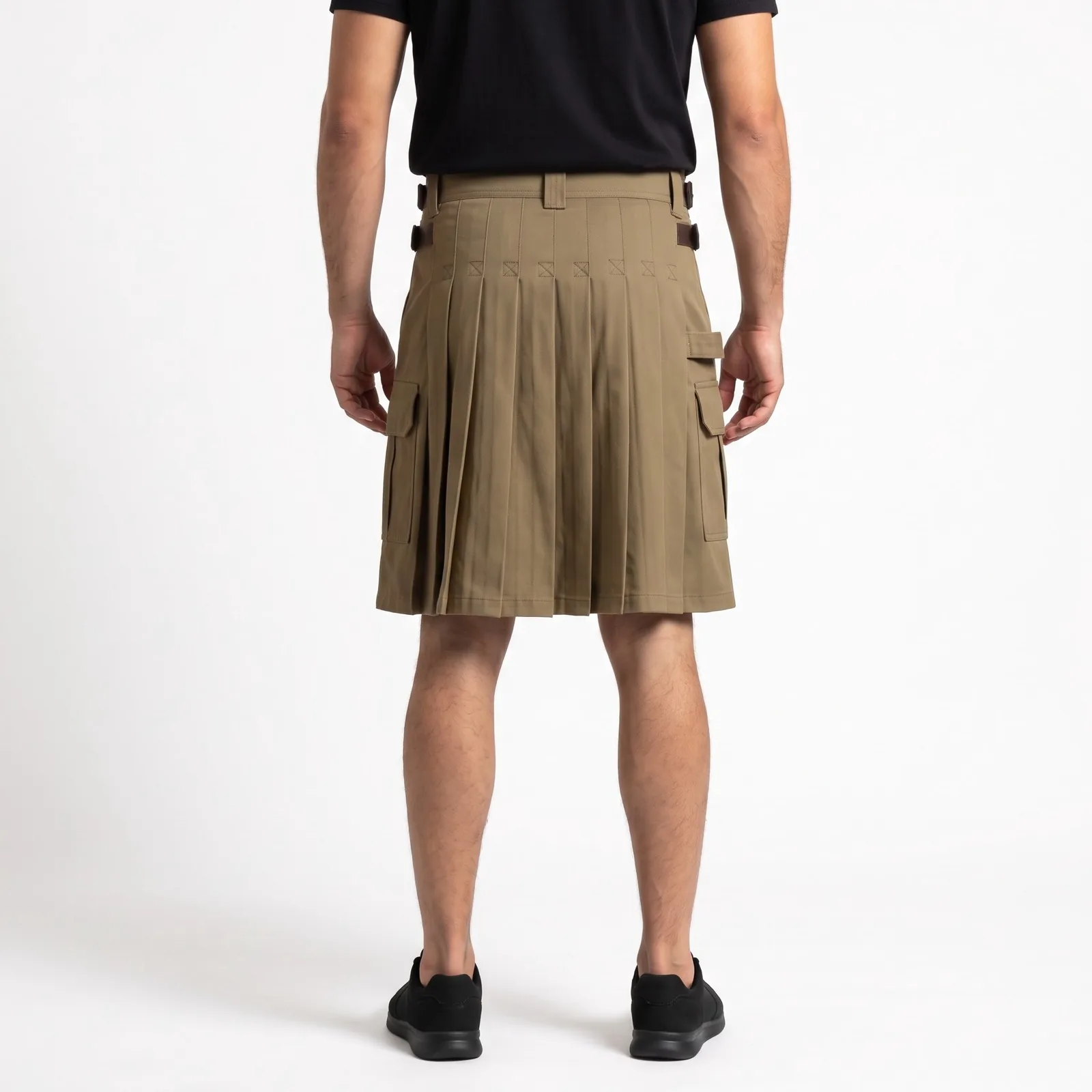 Utility Work Kilt, Heavy Cotton Drill Pockets Embroidered Custom Logo OEM Wholesale — back view