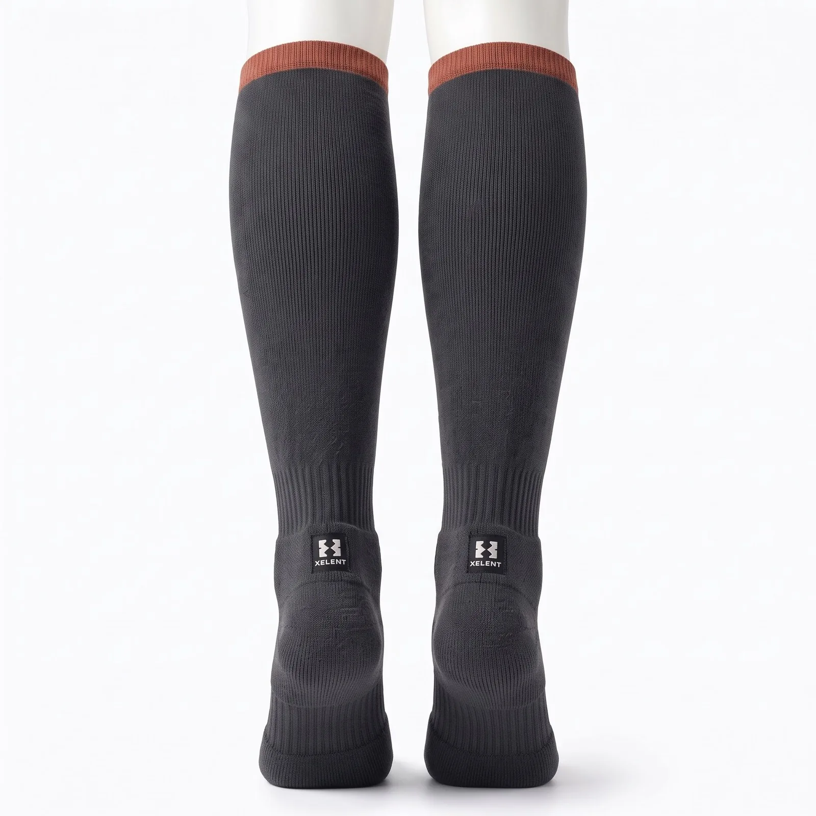 Custom Merino-blend Over-the-calf Ski Sock (pair) Wear 320GSM OEM Wholesale — back view