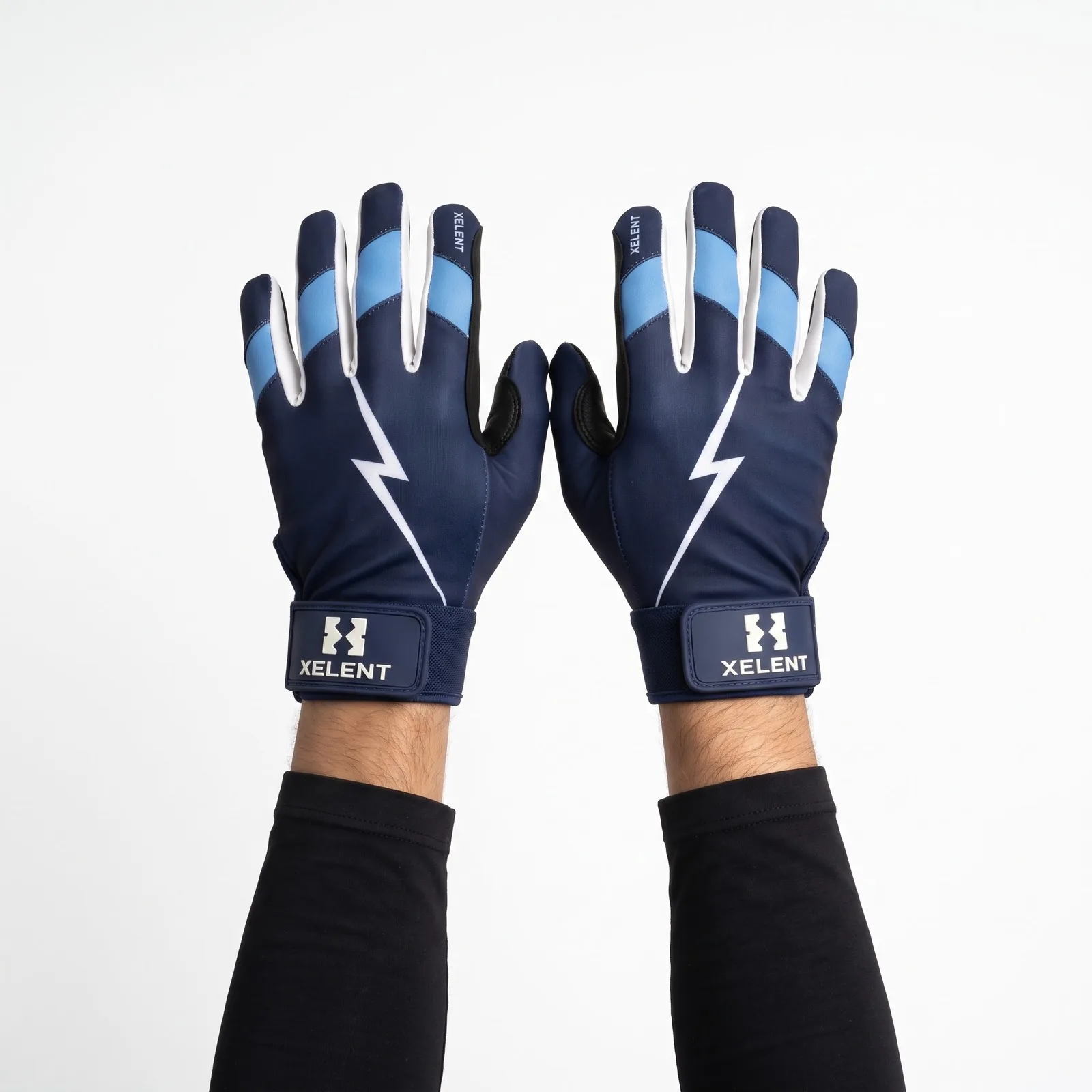 Hybrid Batting Gloves Goatskin Leather Sublimated Custom Logo OEM Wholesale — front view