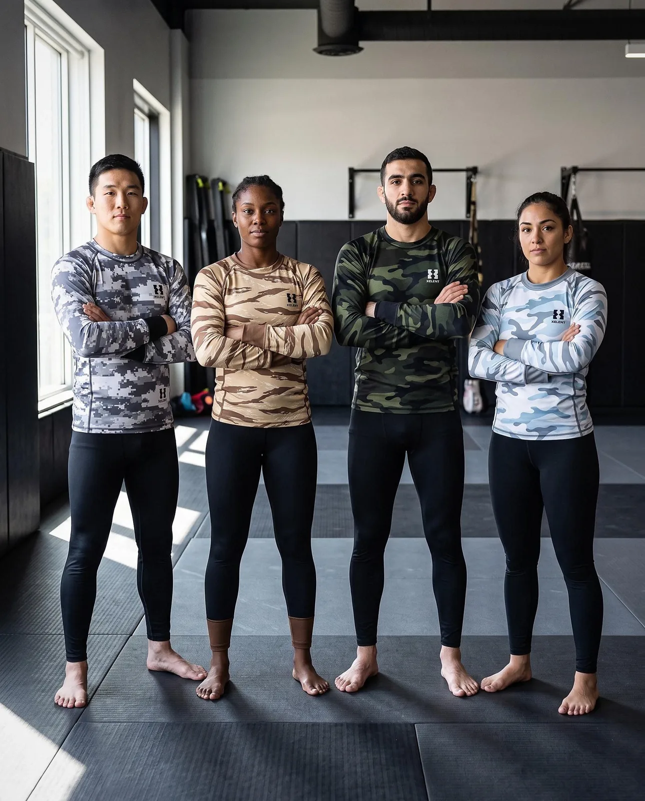 Camo BJJ Rashguard Collection, Sublimated Custom BJJ Rash Guard, Wholesale OEM MMA Compression Shirt — back view