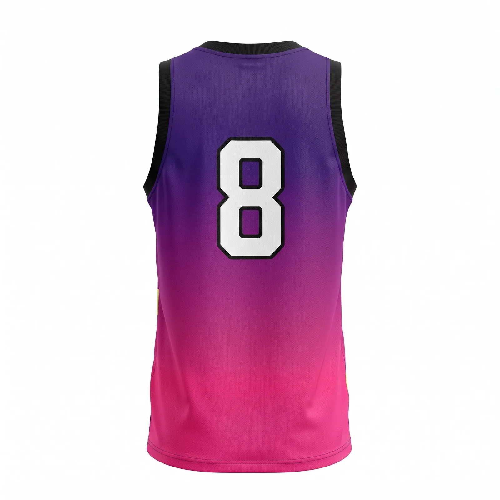 Custom Sublimated Basketball Jersey Gradient Fade Tank Top Team Wear OEM Wholesale — back view
