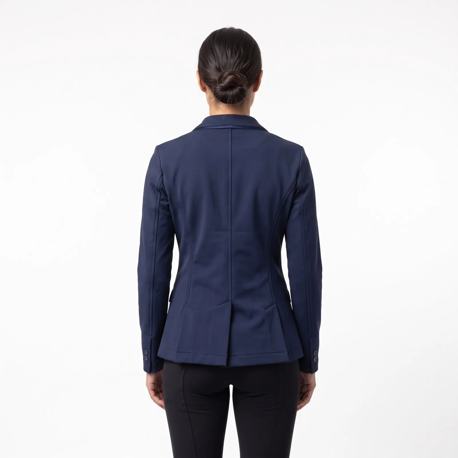 Women's Stretch Show Jacket Fleece Zip Pockets Embroidered Custom Logo OEM Wholesale — back view