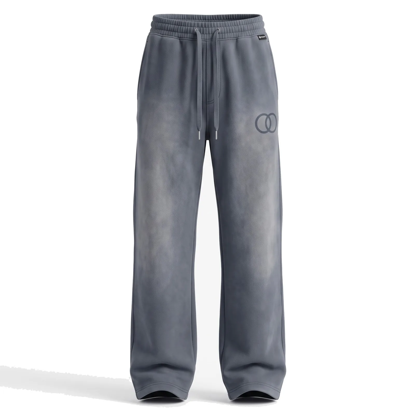 Custom Wide Leg Sweatpants 400 GSM Sun Faded Heavyweight Fleece Stacked Gym Sweatpants OEM Wholesale — front view