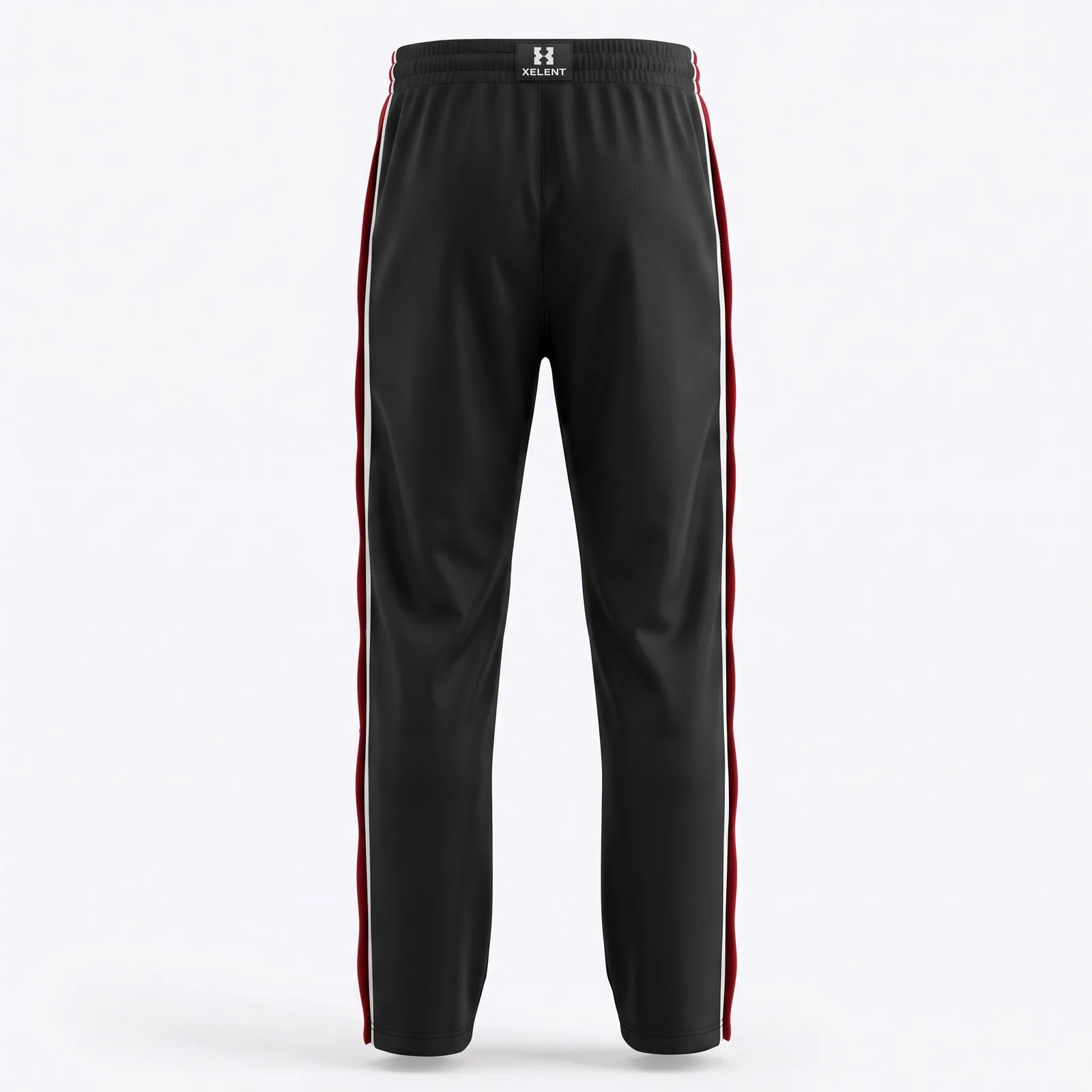 Custom Tear Away Pants Snap Side Basketball Warm Up Pants Polyester Tricot Side Stripe OEM Wholesale — back view