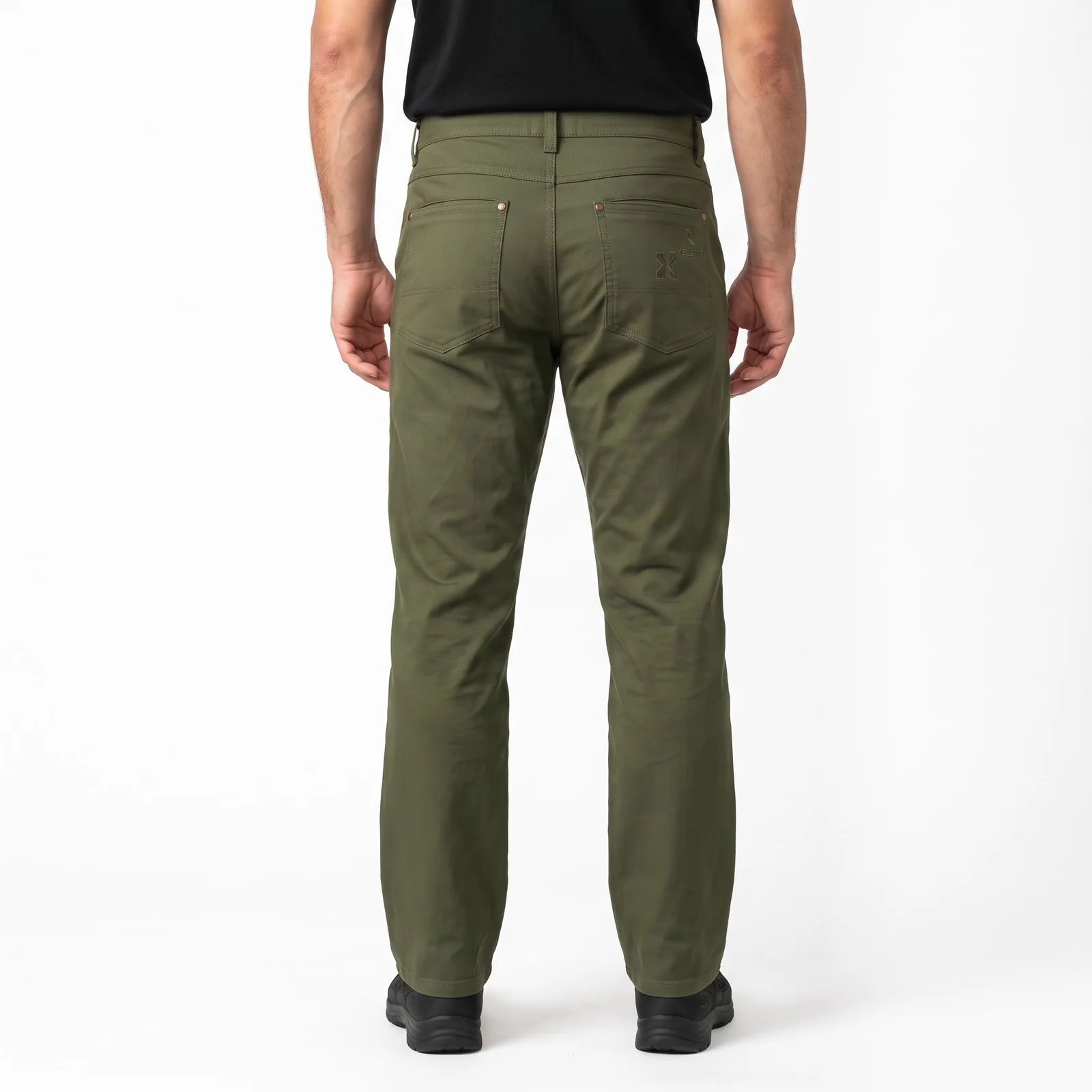 Men's Upland Brush Pants Waxed Canvas Zip Pockets Embroidered Custom Logo OEM Wholesale — back view