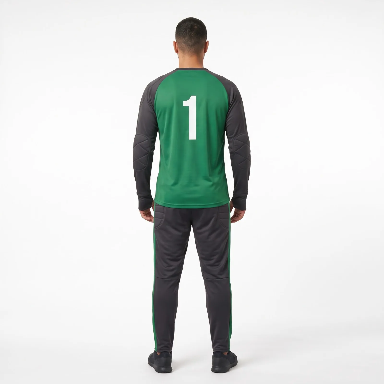 Padded Goalkeeper Kit Polyester Quilted Pockets Custom Logo OEM Wholesale — back view