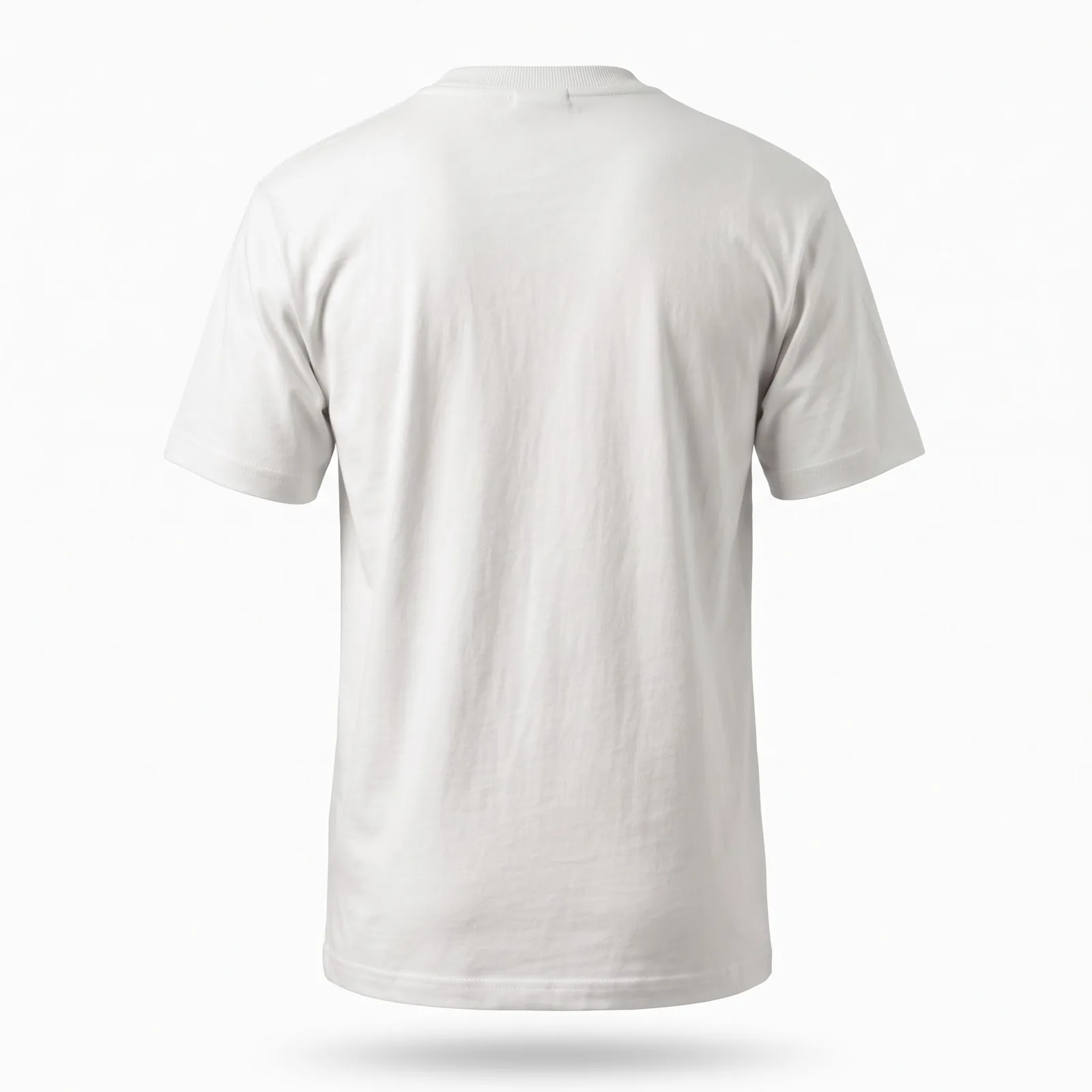 Custom Heavyweight T Shirt 280 GSM White Cotton Crew Neck Embroidered Rose Streetwear Tee OEM Wholesale — back view