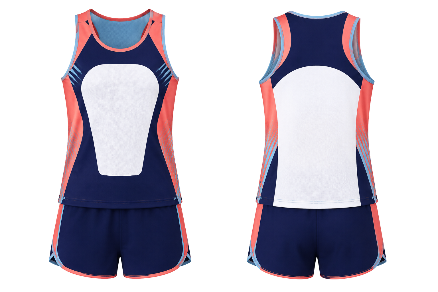 Indigo Clean Split Body Color Architecture Athletics Women's Or Youth Race Kit combined front and back custom uniform design