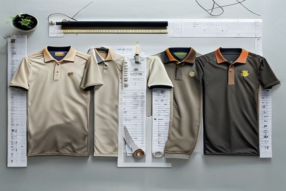 Sample-size review setup for sports academy cricket jerseys with grading tools and fit planning materials
