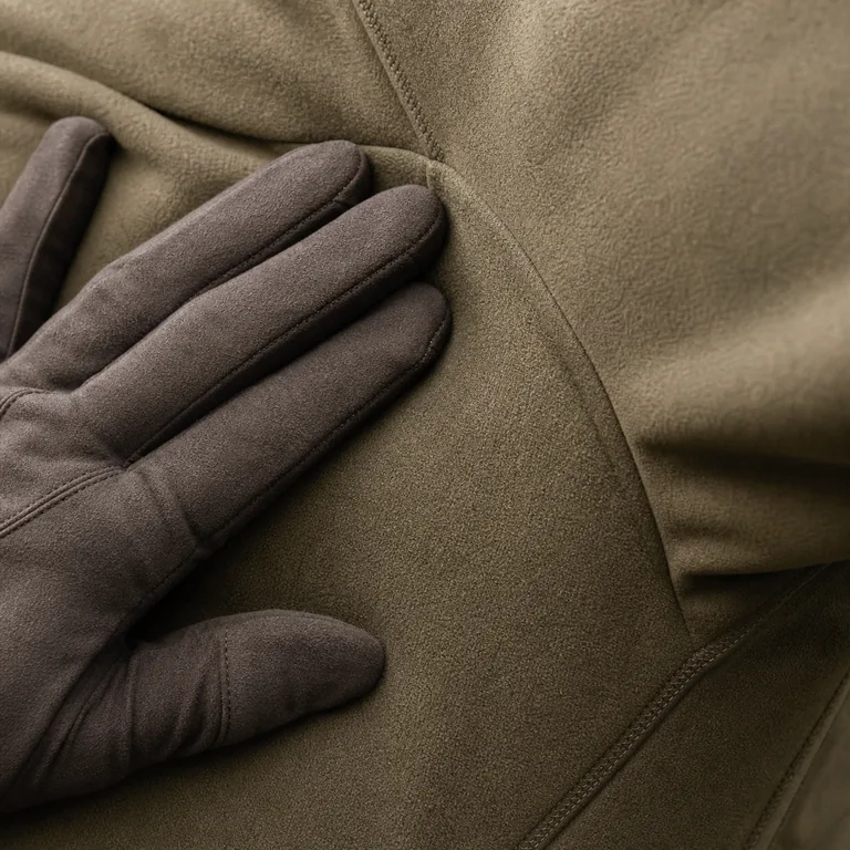 Quiet brushed hunting fabric reviewed with a glove
