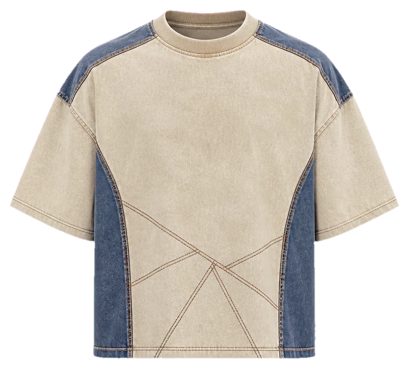 Oversized heavyweight panel T-shirt development direction