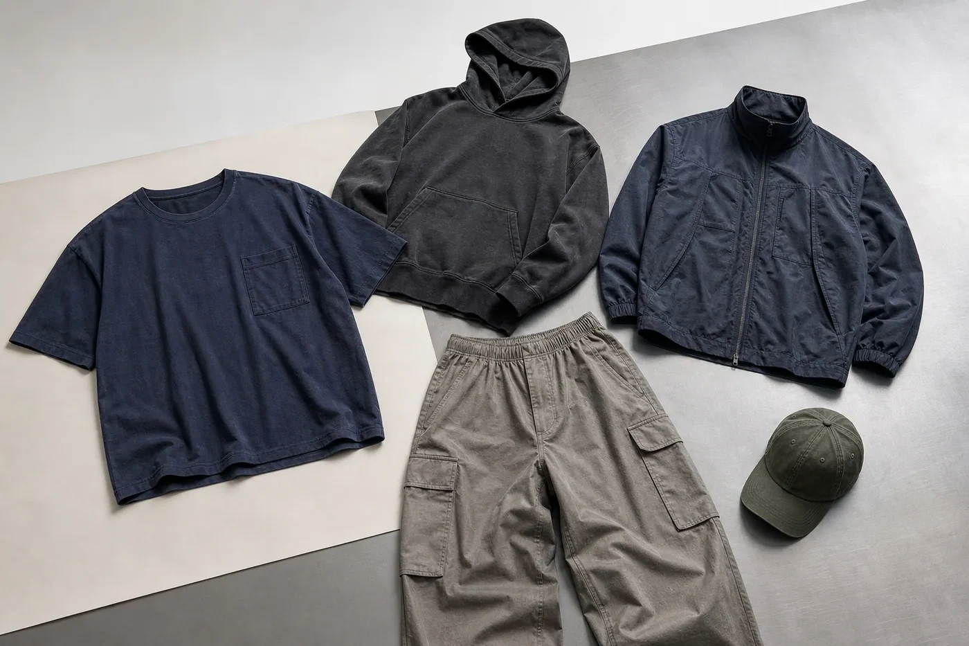 Representative coordinated five-piece streetwear range