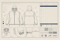 Technical apparel specification and measurement sheet