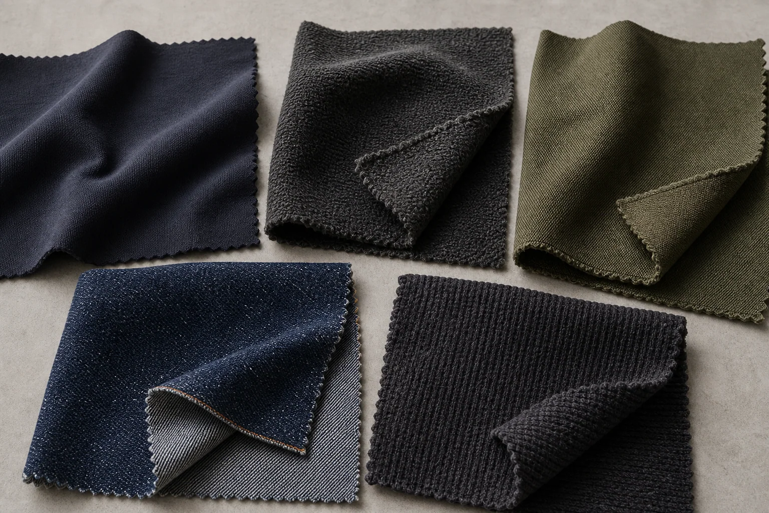 Generated explanatory knitwear yarn, gauge, rib, stitch, and linking specimens