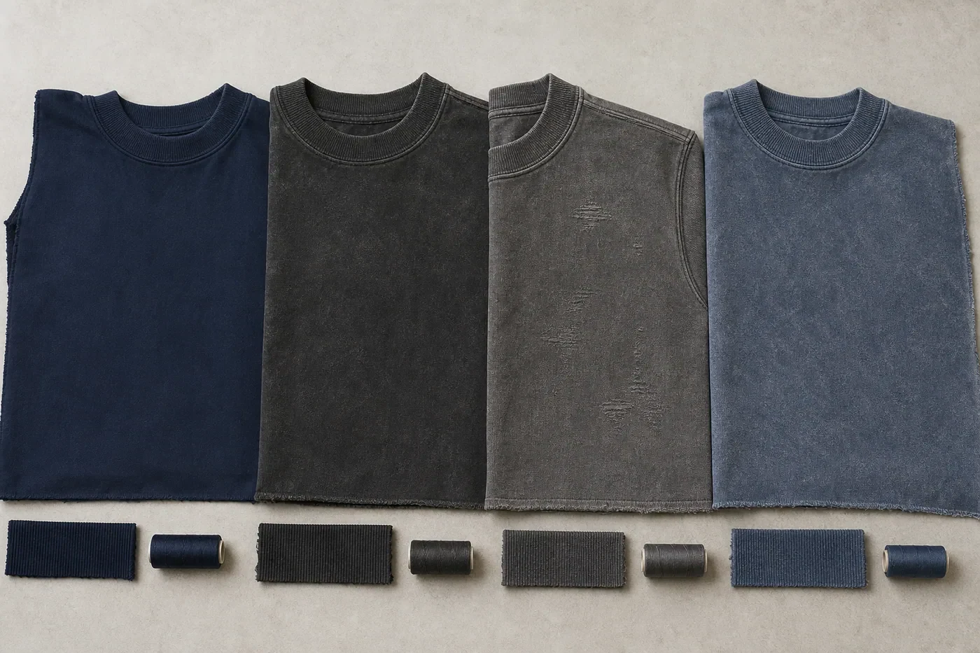 Representative streetwear wash and surface panels in dark neutral tones