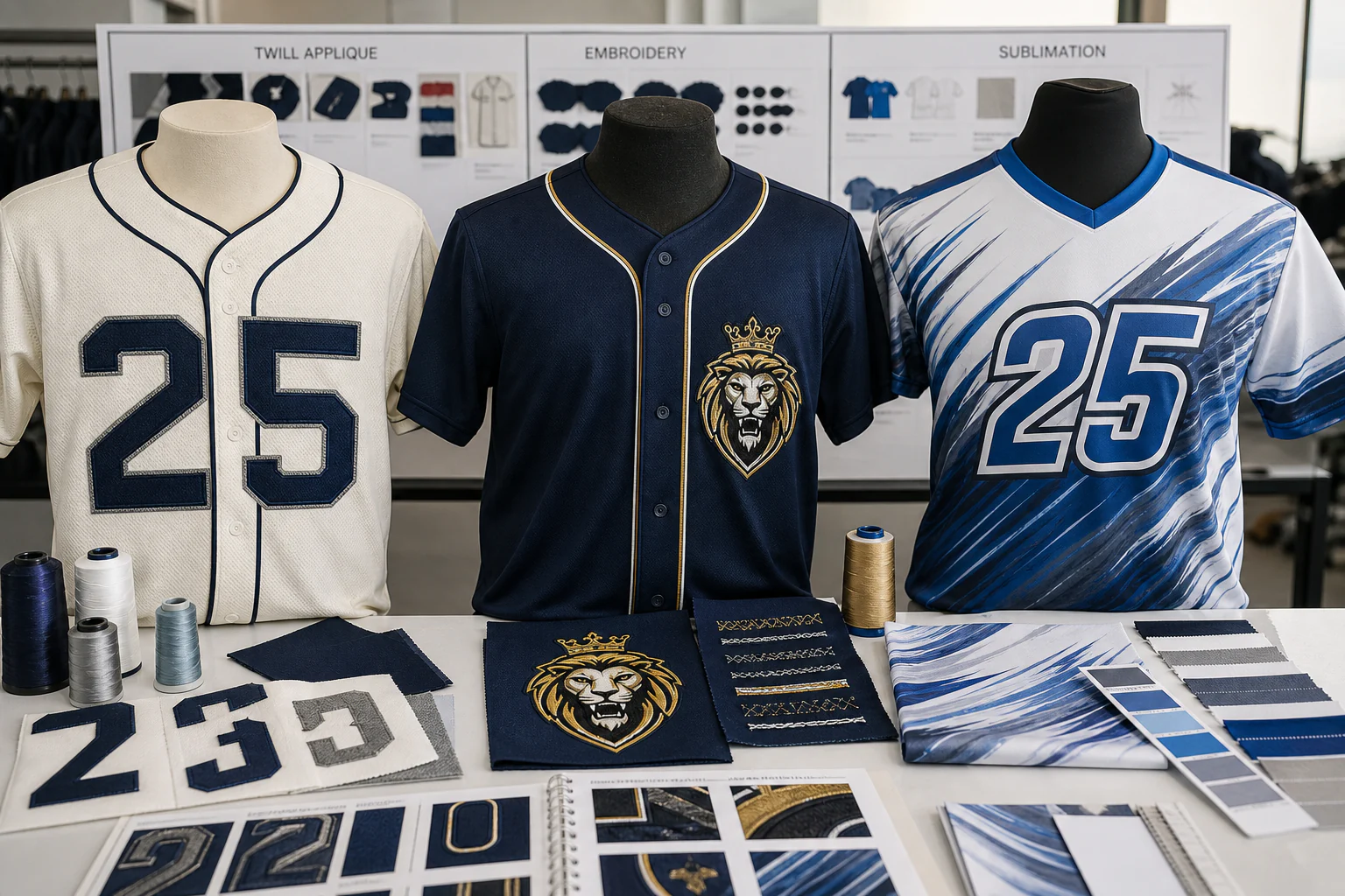 Twill Applique vs Embroidery vs Sublimation for Team Jerseys