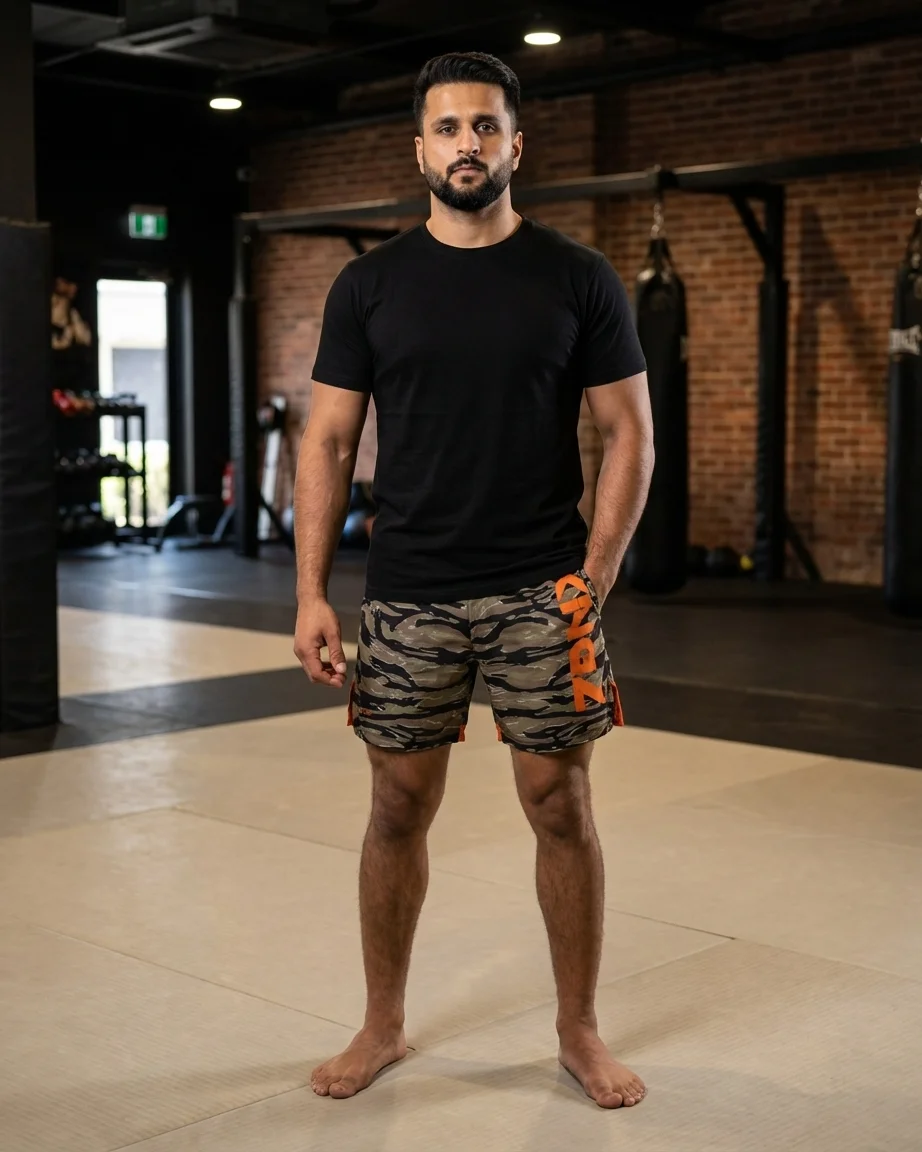 Premium Tiger Stripe Camo MMA Grappling Shorts - Custom Wholesale manufacturing detail 6