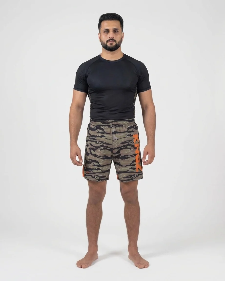 Premium Tiger Stripe Camo MMA Grappling Shorts - Custom Wholesale - Custom Apparel Manufacturer Sialkot Pakistan