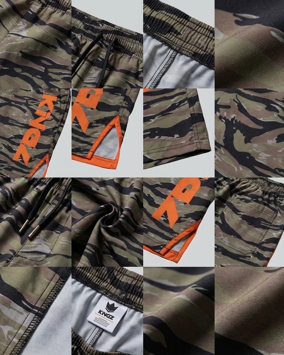 Premium Tiger Stripe Camo MMA Grappling Shorts - Custom Wholesale manufacturing detail 5