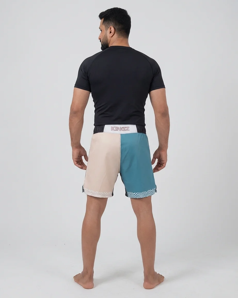 Custom Two-Tone No-Gi Grappling MMA Shorts manufacturing detail 4