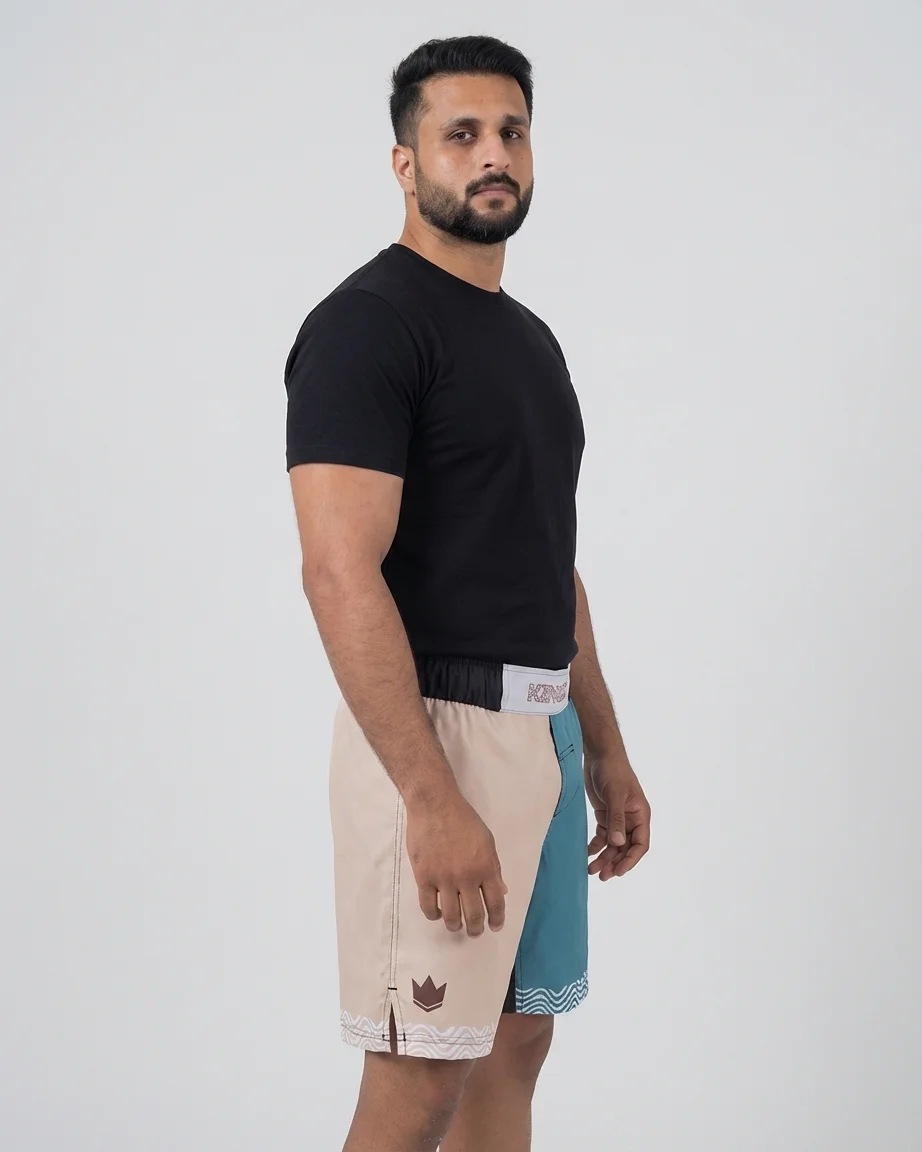 Custom Two-Tone No-Gi Grappling MMA Shorts manufacturing detail 3
