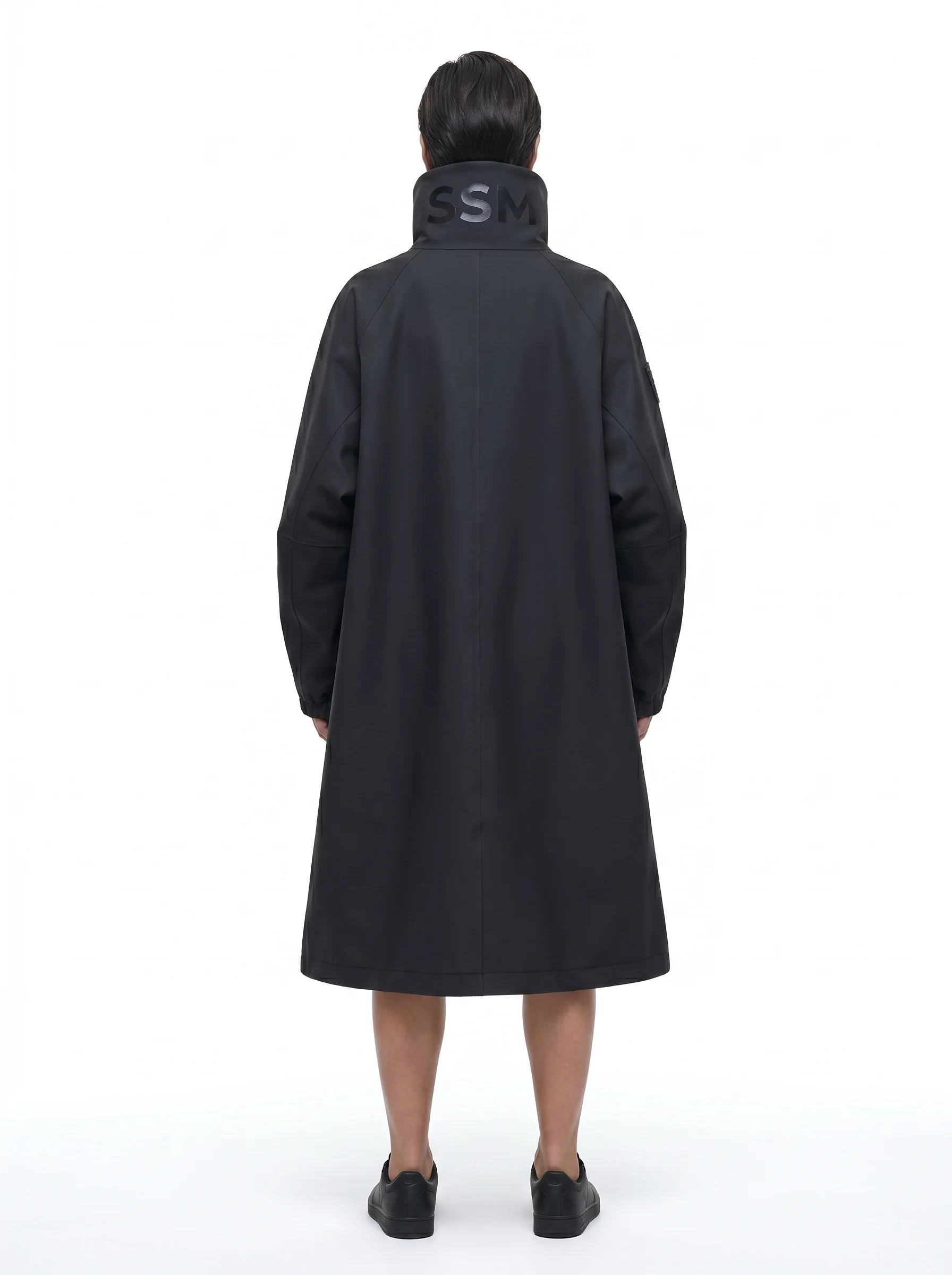 Custom Techwear Long Trench Coat 3-Layer Waterproof Membrane Oversized Welded Seam Hardshell Jacket Avant-Garde Outerwear OEM manufacturing detail 2