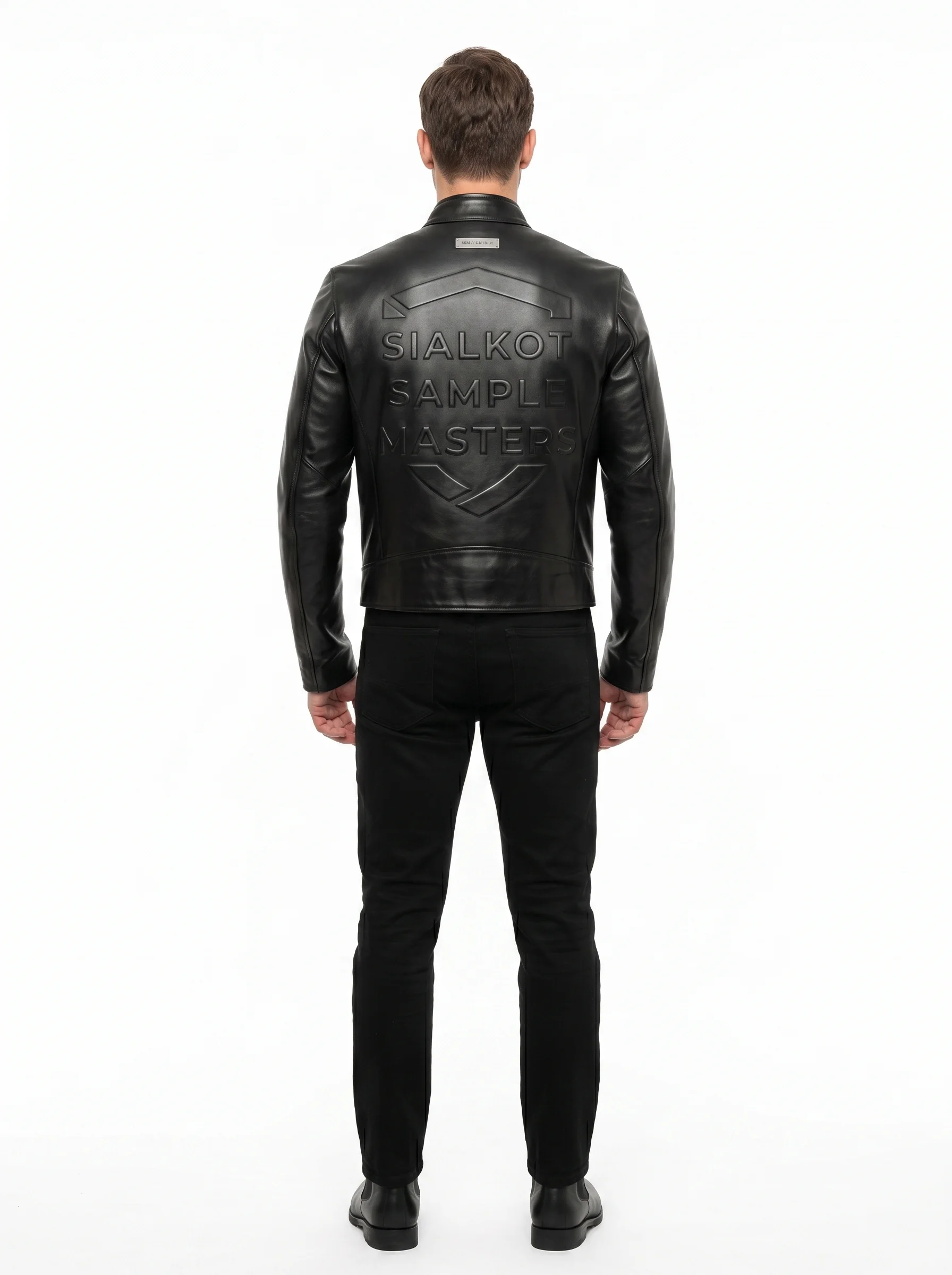 OEM Custom 1.0mm Horsehide Leather Cafe Racer Jacket Detachable Cargo Pocket Asymmetrical Techwear Biker Jacket Men manufacturing detail 2