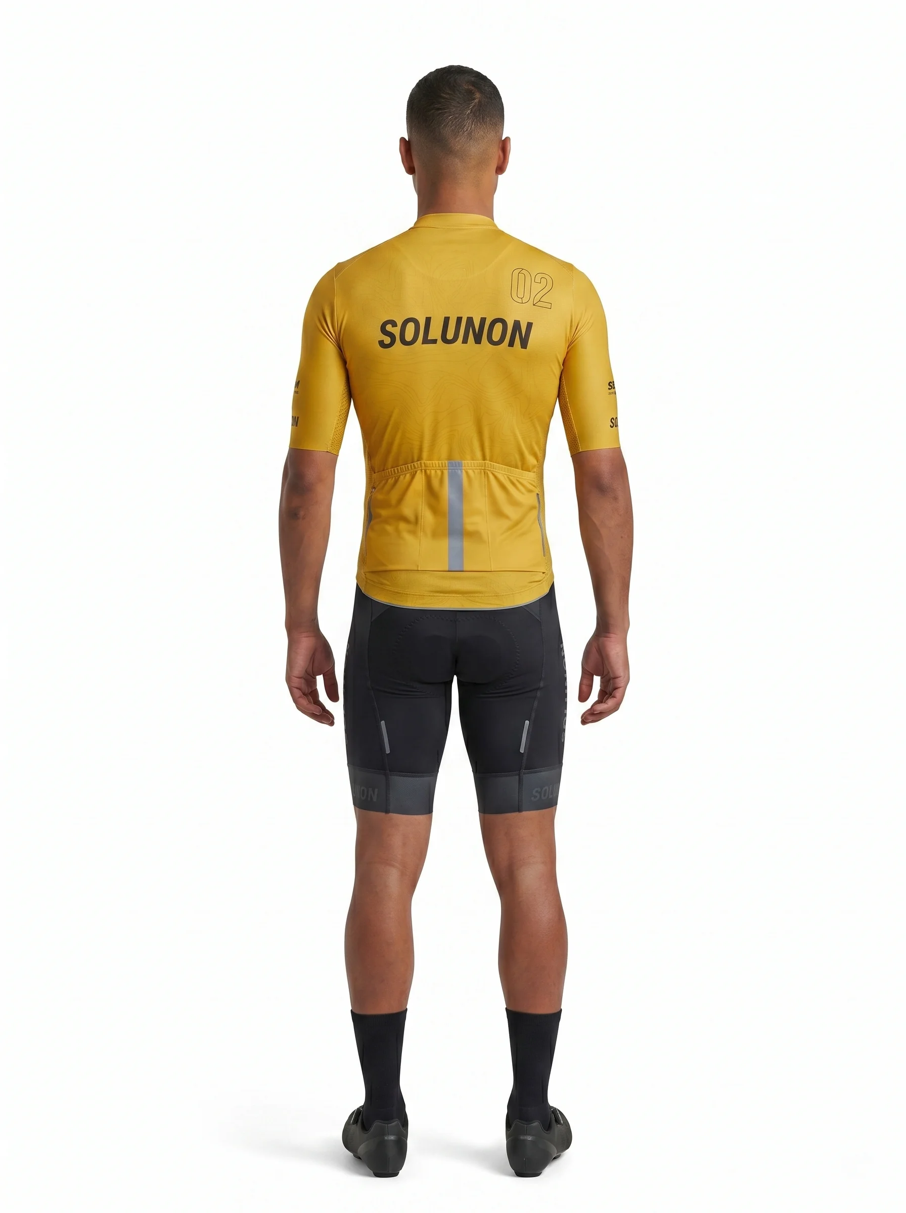 OEM Custom Men's Cycling Kit Premium Sublimated Short Sleeve Jersey and Bib Shorts 110gsm 4-Way Stretch Race Fit Apparel manufacturing detail 2